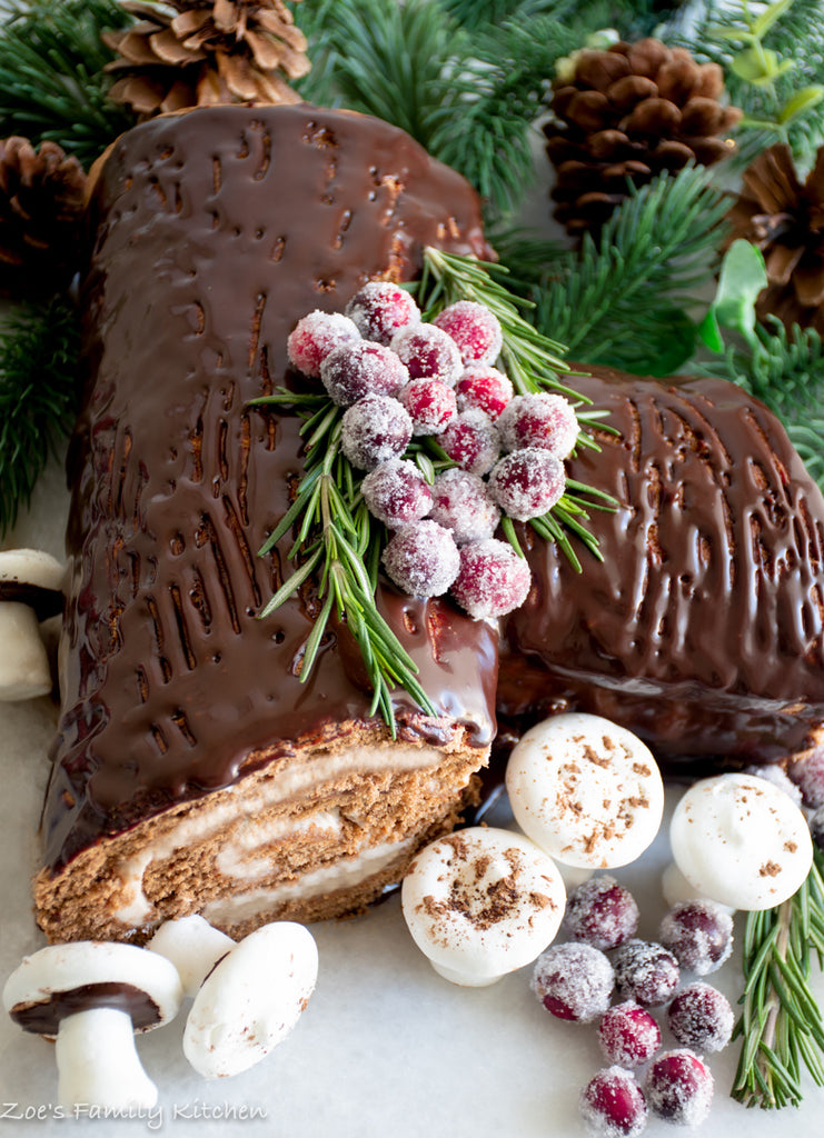 The traditional Christmas Yule Log with Chesnut spread