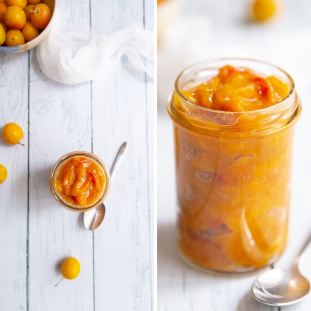 Mirabelle yellow plums compote