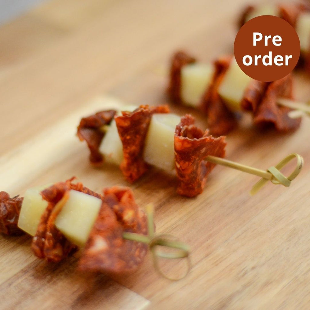 Skewers chorizo and manchego, Maison Duffour, Dubai, UAE