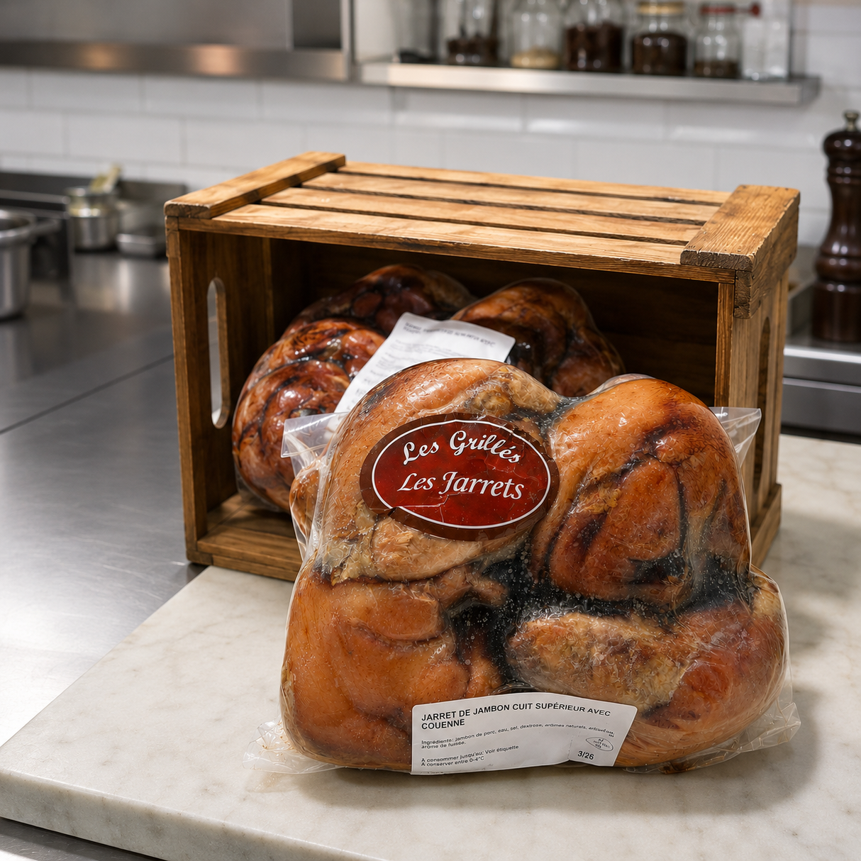 📢 NEW! Superior Quality Cooked Jambonneau (Ham Hock) with Rind – 4 Knuckles | Approx. 3.2 kg