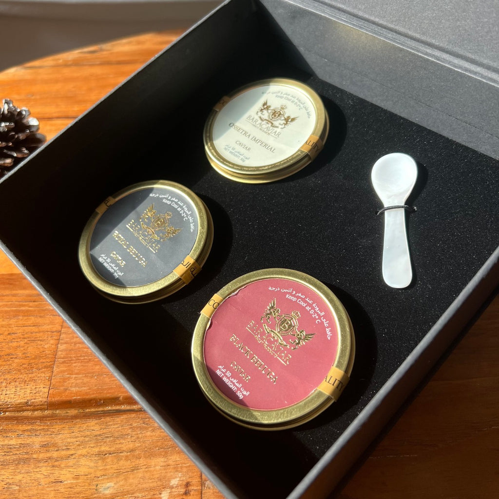 The discovery caviar gift box, UAE, Maison Duffour